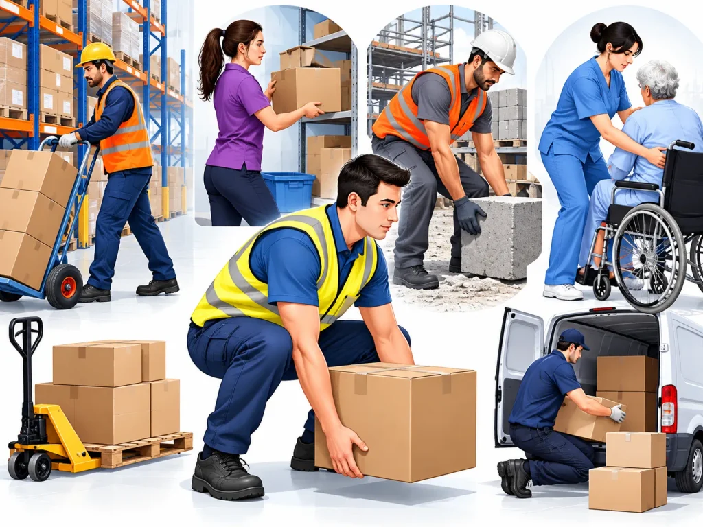 Workplace Manual Handling Safety Collage