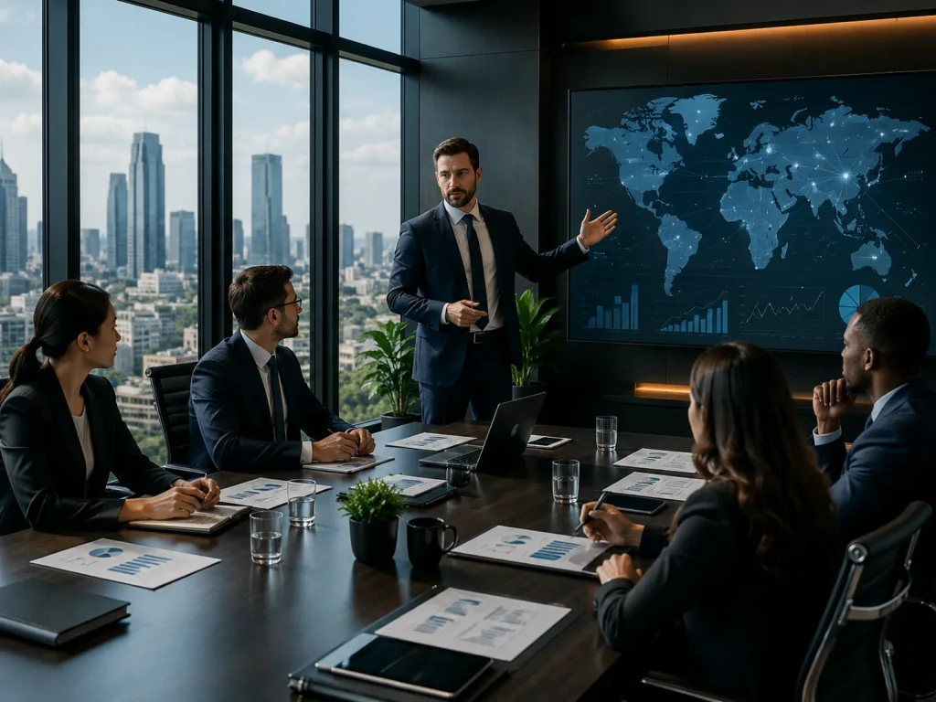 Global Strategy Boardroom Presentation