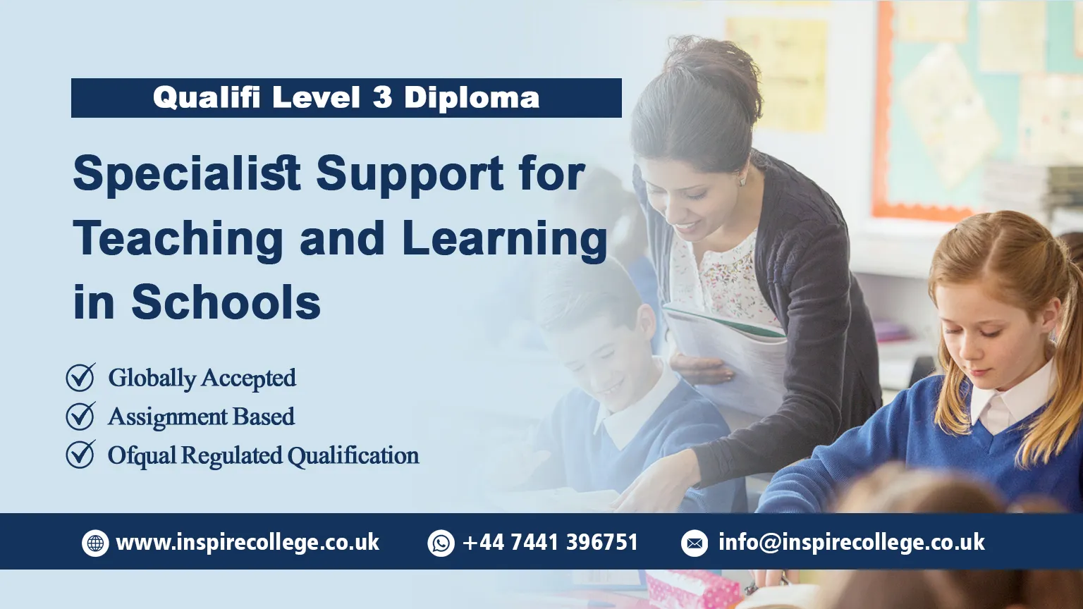 Qualifi Level 3 Diploma in Specialist Support for Teaching and Learning in Schools