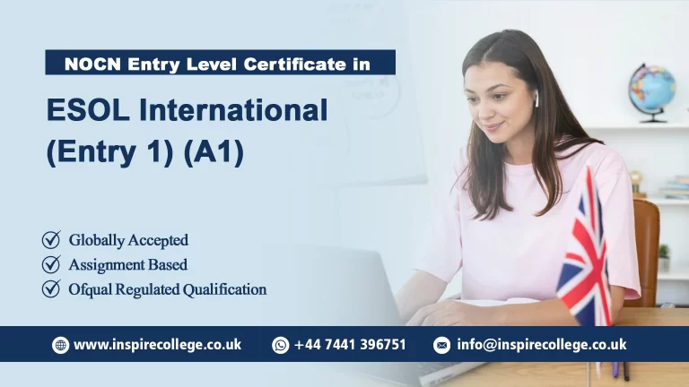 NOCN Entry Level Certificate in ESOL International (Entry 1)