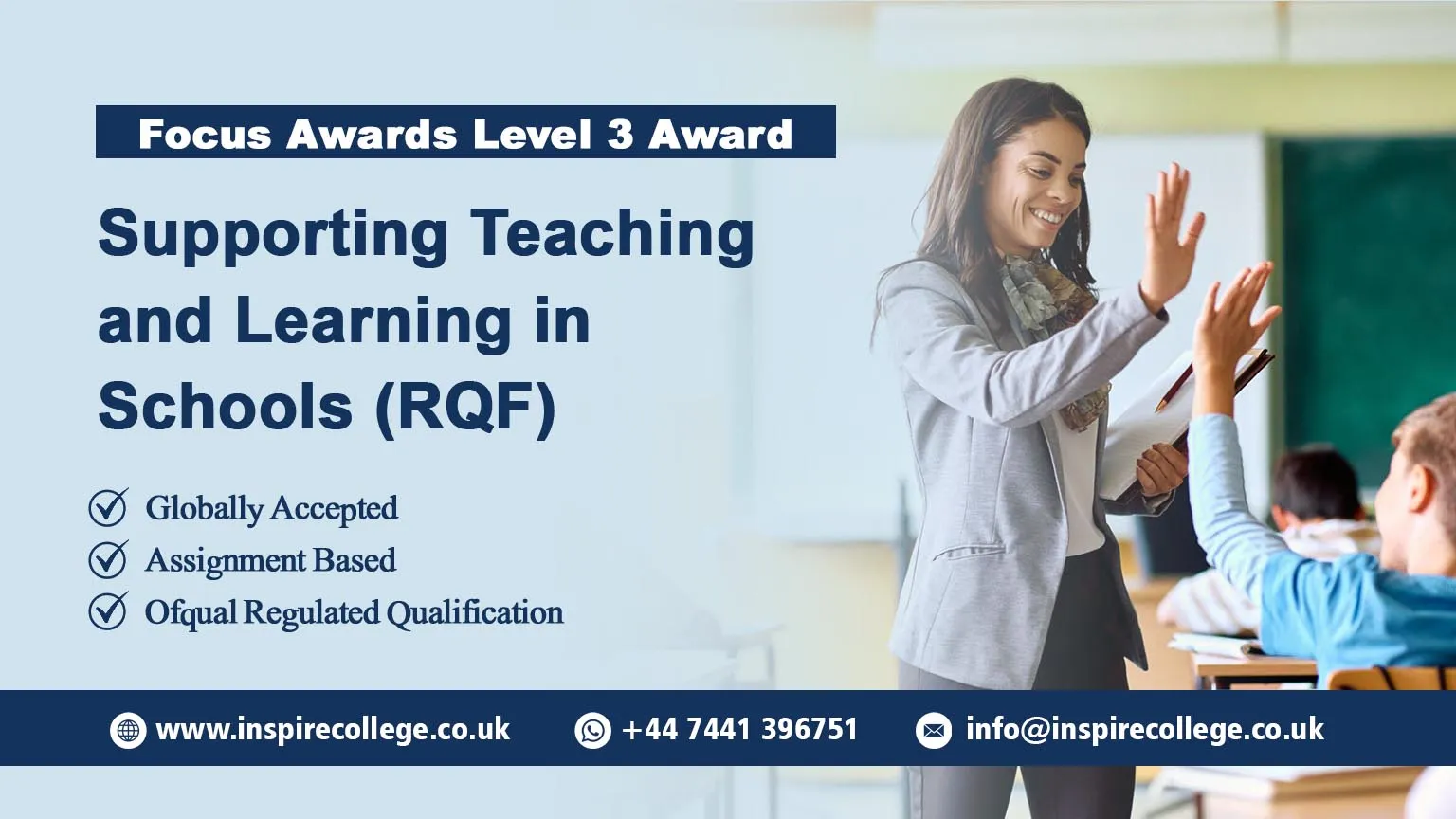 Focus Awards Level 3 Award in Supporting Teaching and Learning in Schools (RQF)