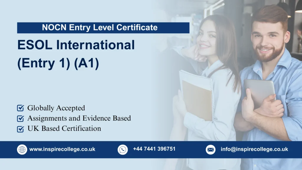 NOCN Entry Level Certificate in ESOL International (Entry 1) (A1)