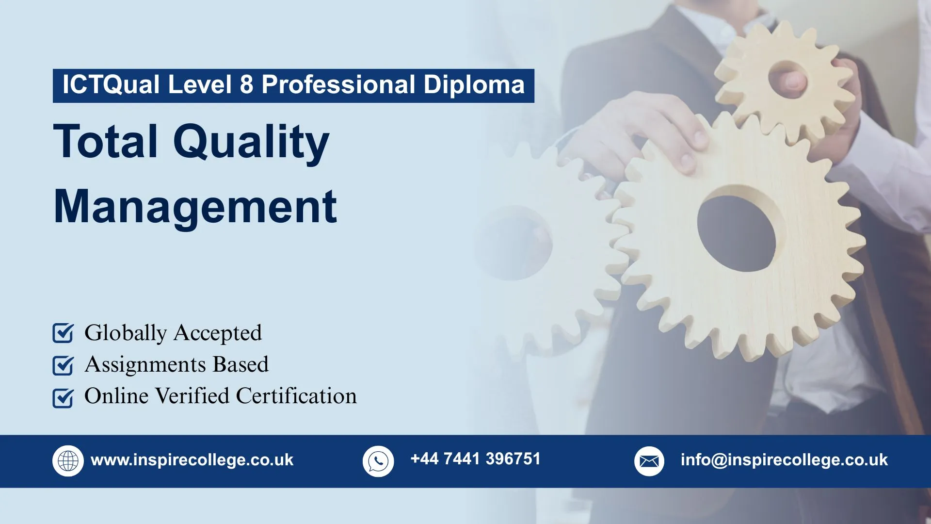 ICTQual Level 8 Professional Diploma in Total Quality Management 1 ICTQual Level 8 Professional Diploma in Total Quality Management