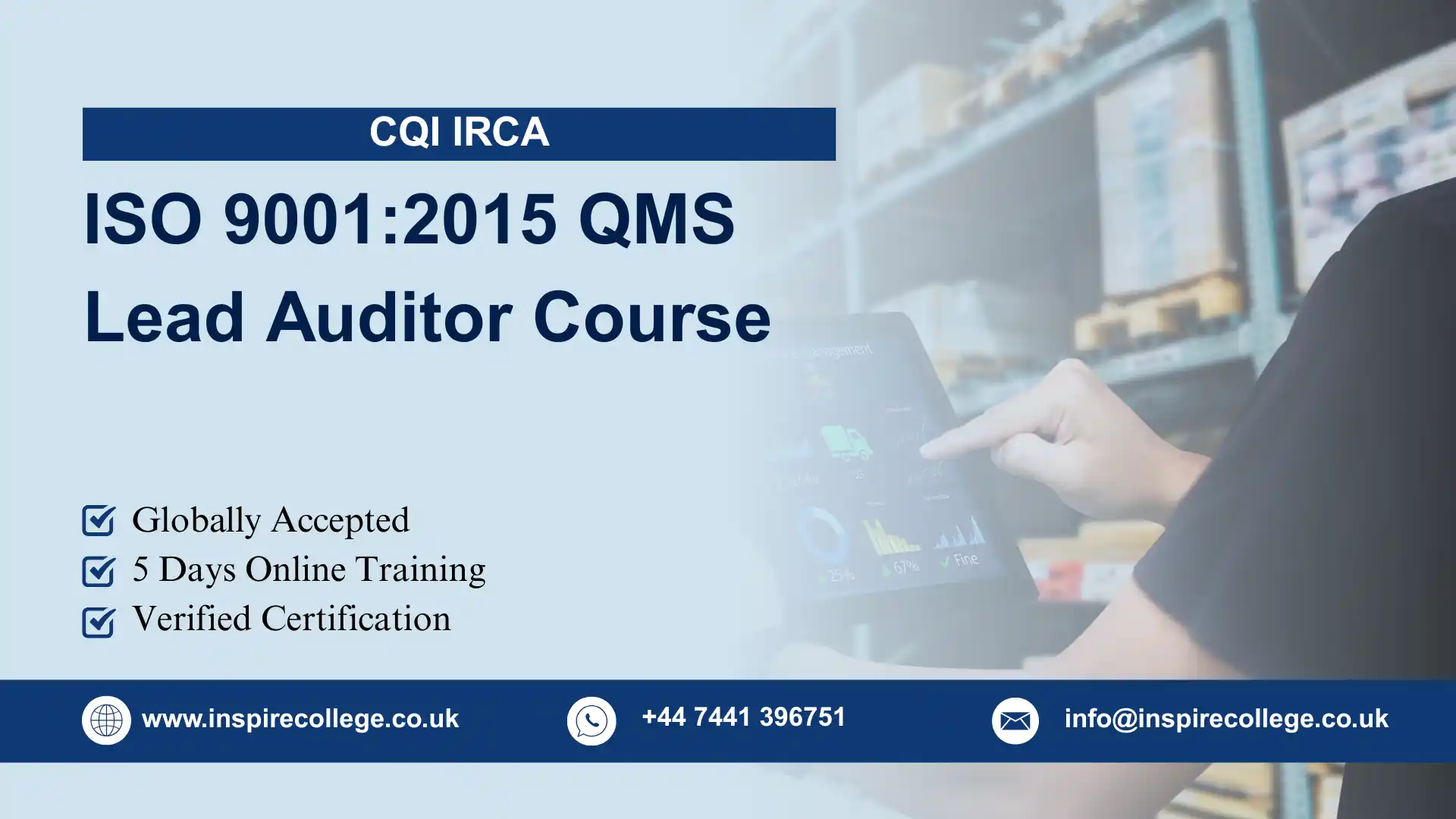 CQI IRCA ISO 9001:2015 QMS Lead Auditor Course 1 CQI IRCA ISO 90012015 QMS Lead Auditor Course