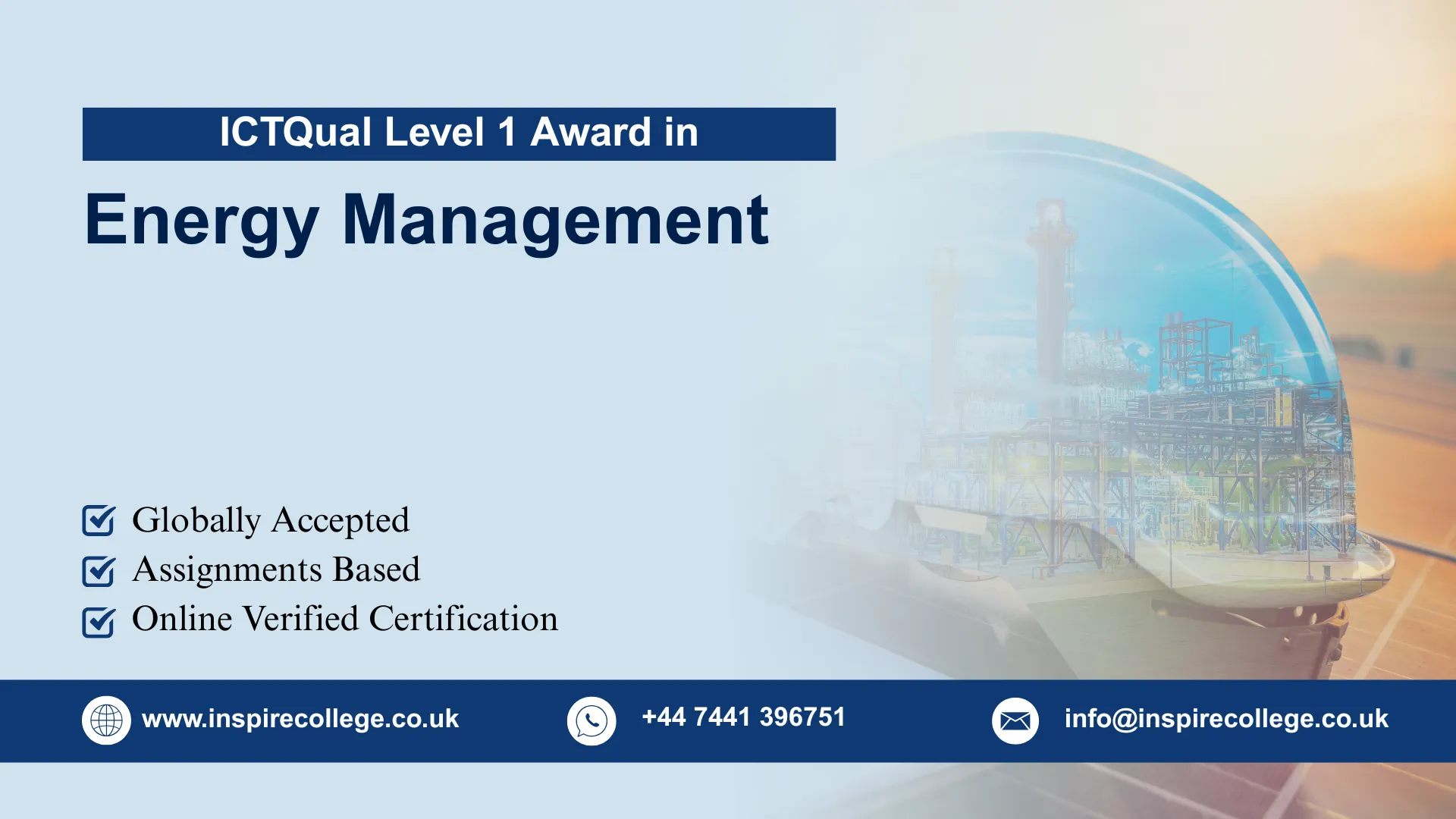 ICTQual Level 1 Award in Energy Management 1 ICTQual Level 1 Award in Energy Management