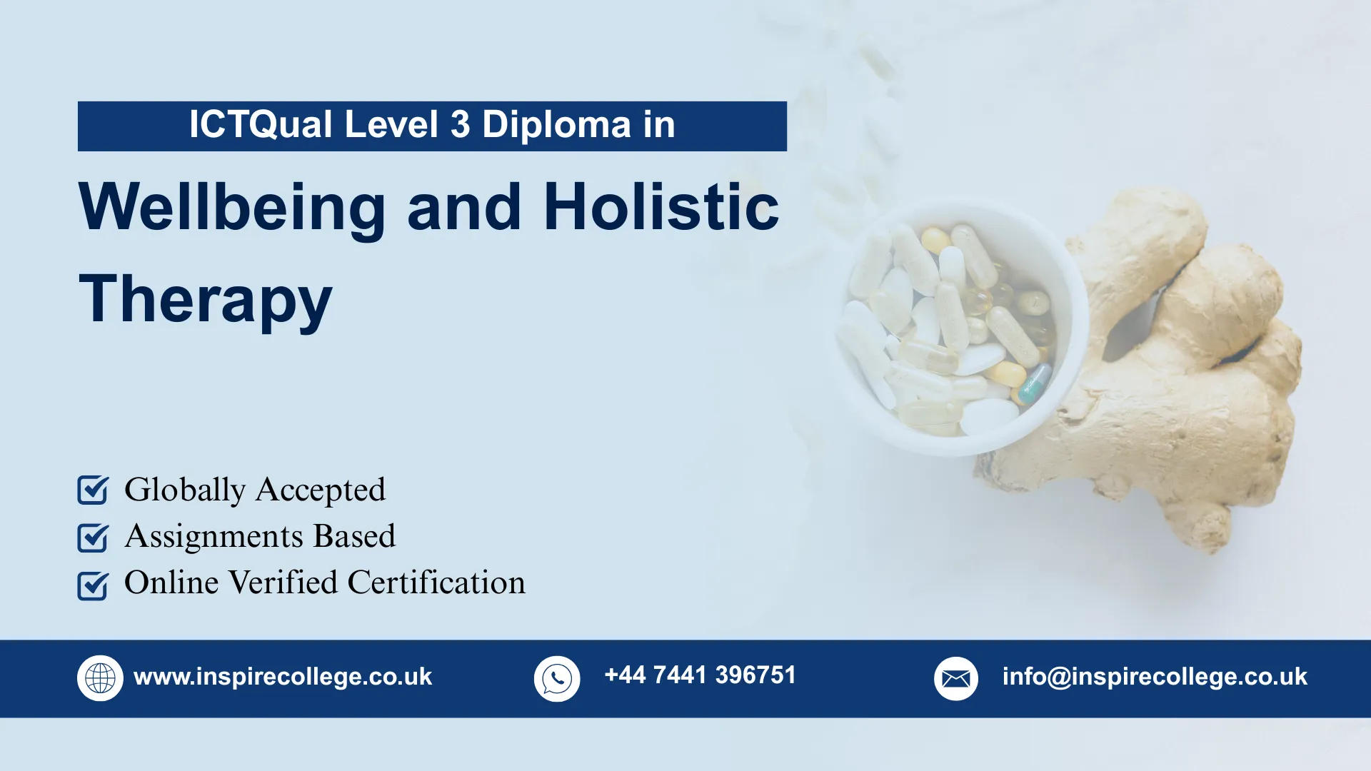 ICTQual Level 3 Diploma in Wellbeing and Holistic Therapy 1 ICTQual Level 3 Diploma in Wellbeing and Holistic Therapy