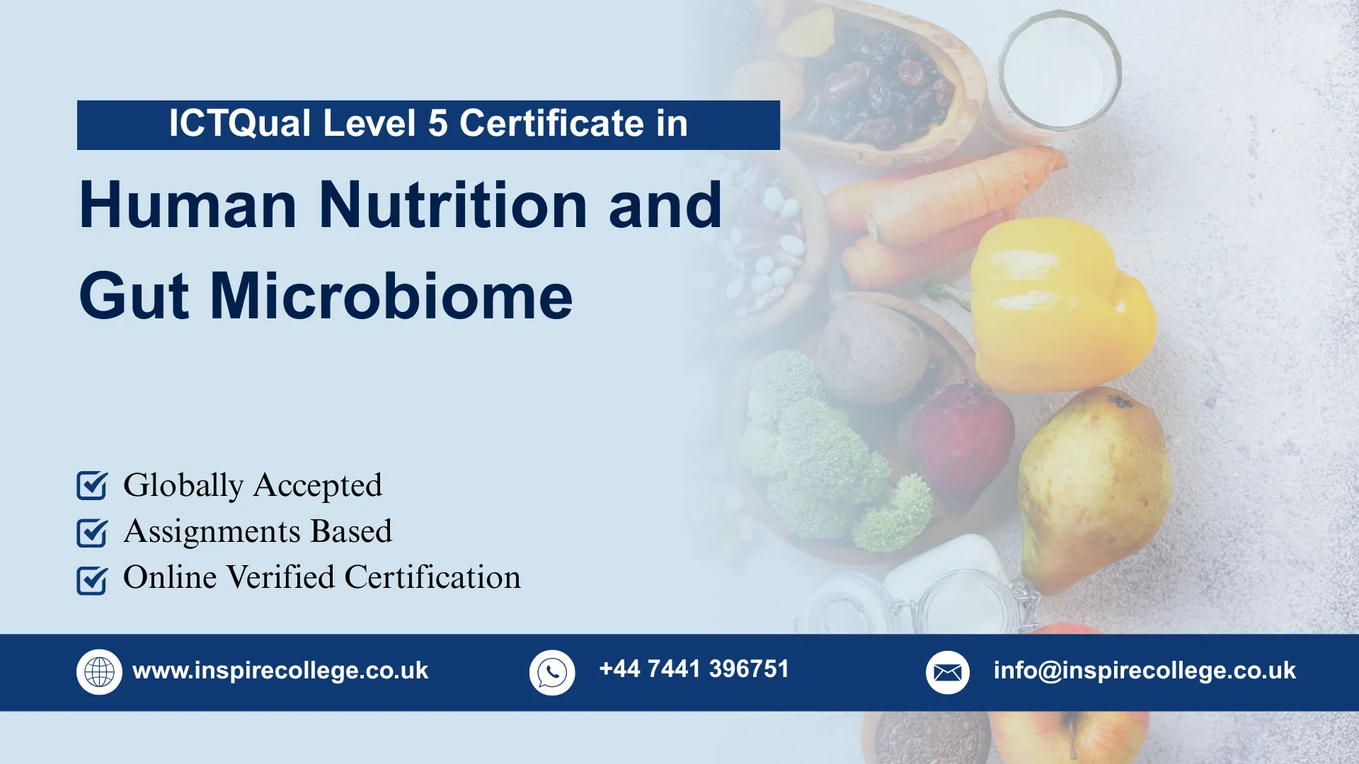 ICTQual Level 5 Certificate in Human Nutrition and Gut Microbiome