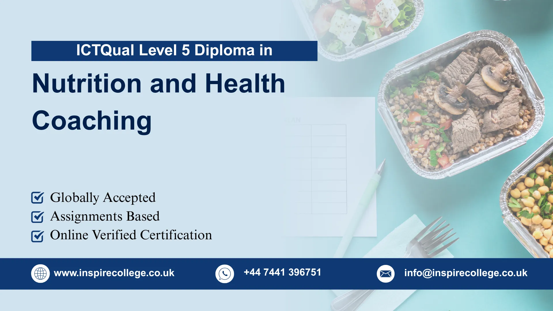 ICTQual Level 5 Diploma in Nutrition and Health Coaching 1 ICTQual Level 5 Diploma in Nutrition and Health Coaching