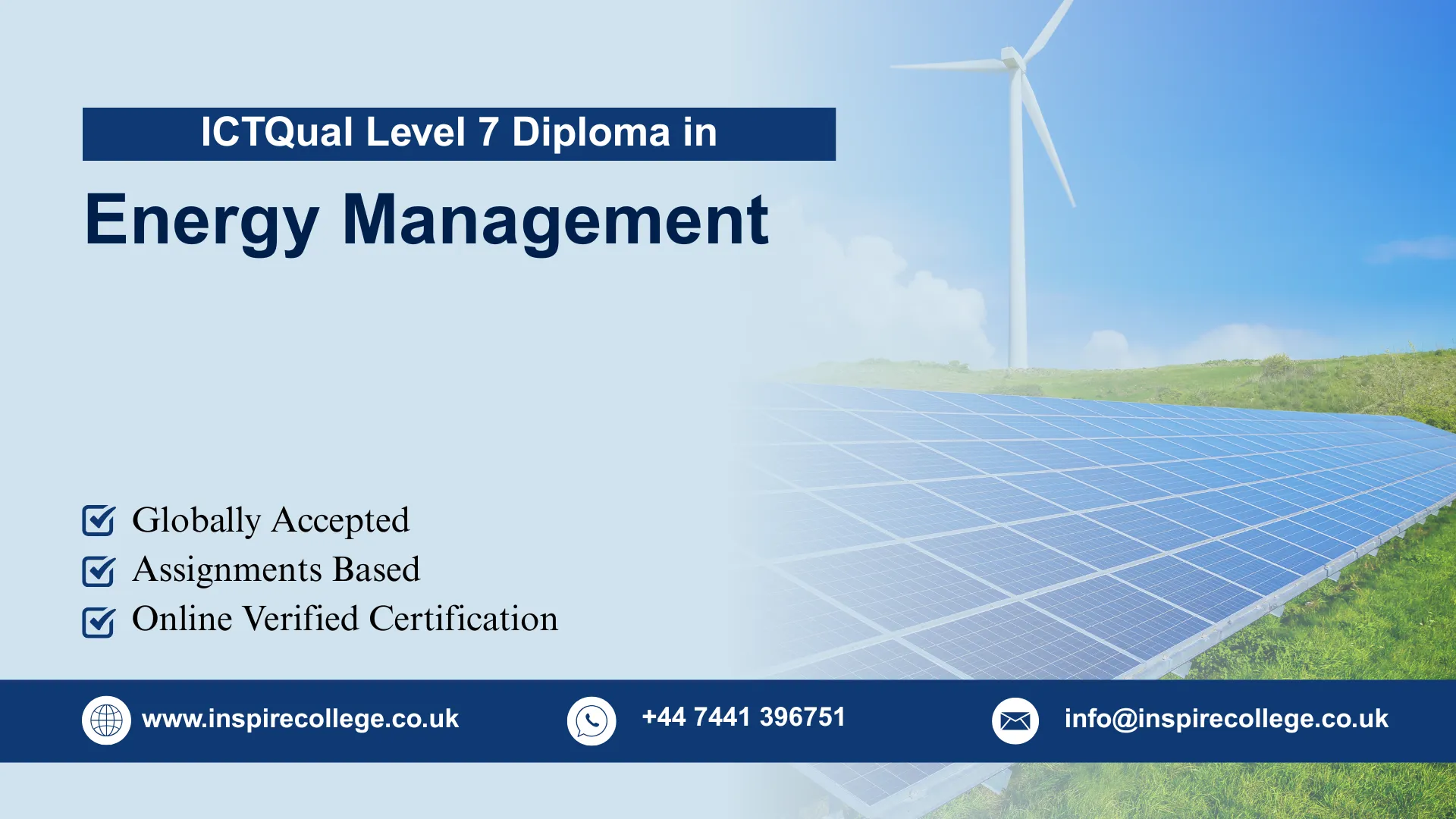 ICTQual Level 7 Diploma in Energy Management 1 ICTQual Level 7 Diploma in Energy Management