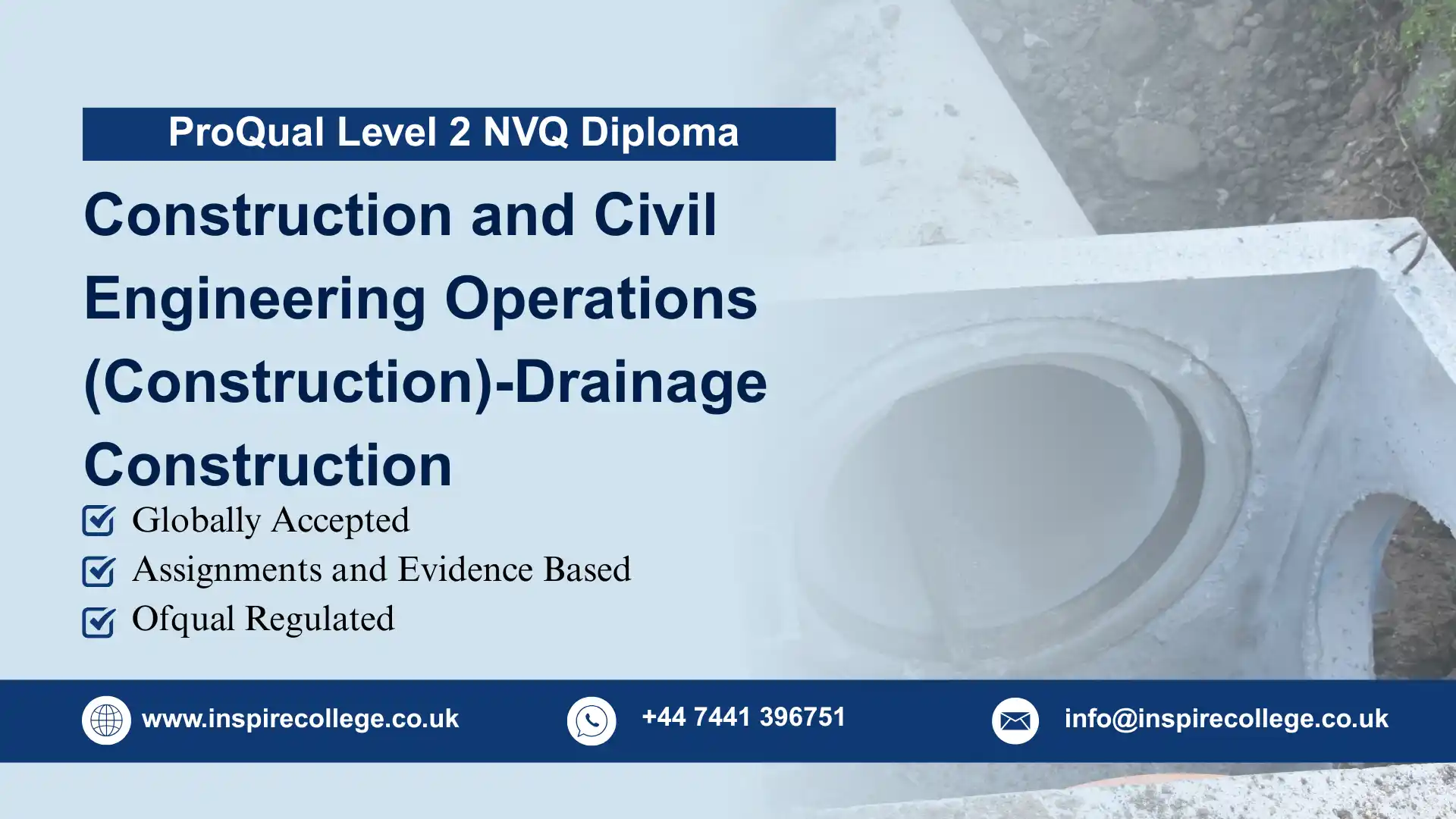 ProQual Level 2 NVQ Diploma in Construction and Civil Engineering Operations (Construction)-Drainage Construction