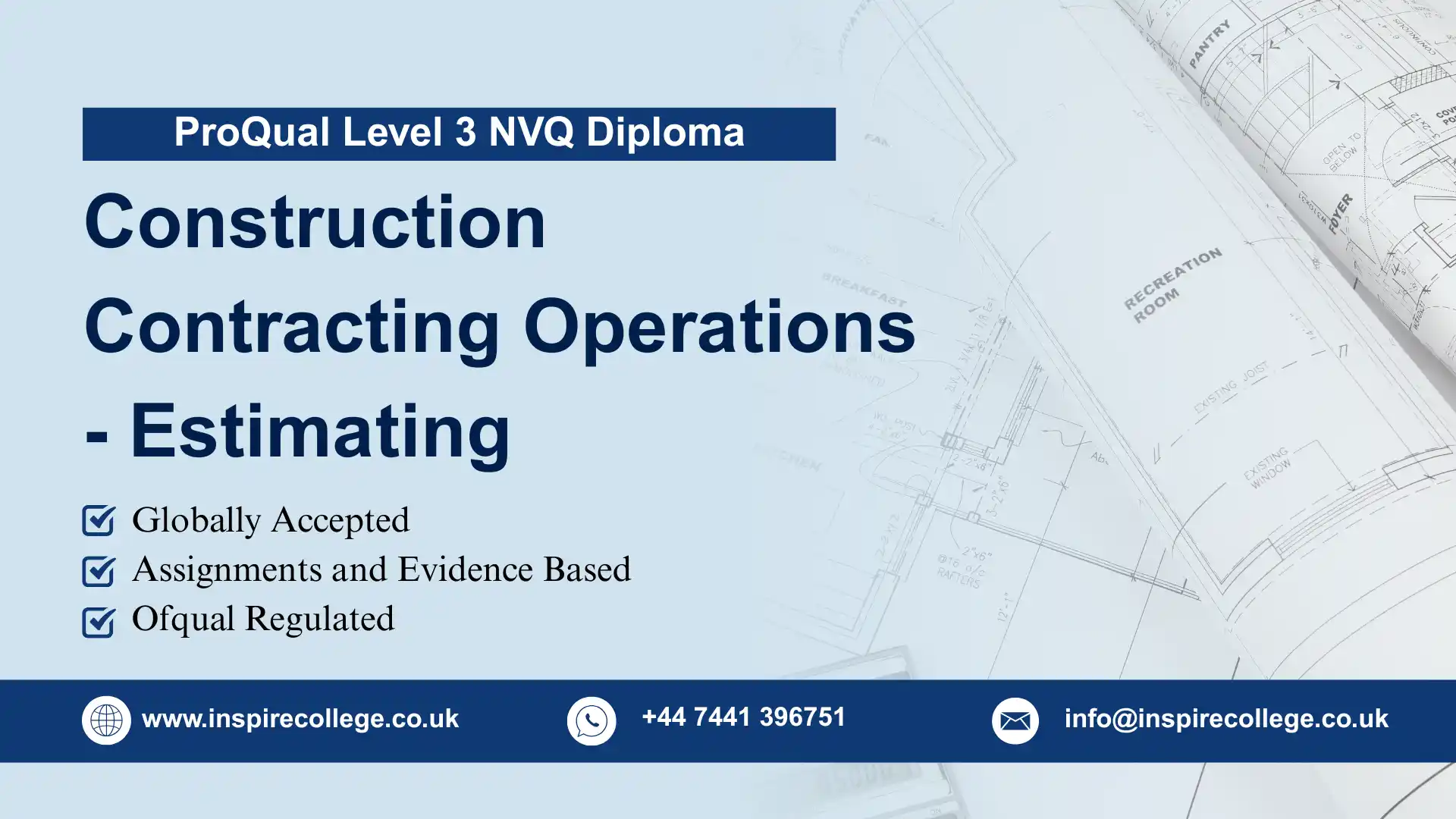 ProQual Level 3 NVQ Diploma in Construction Contracting Operations - Estimating