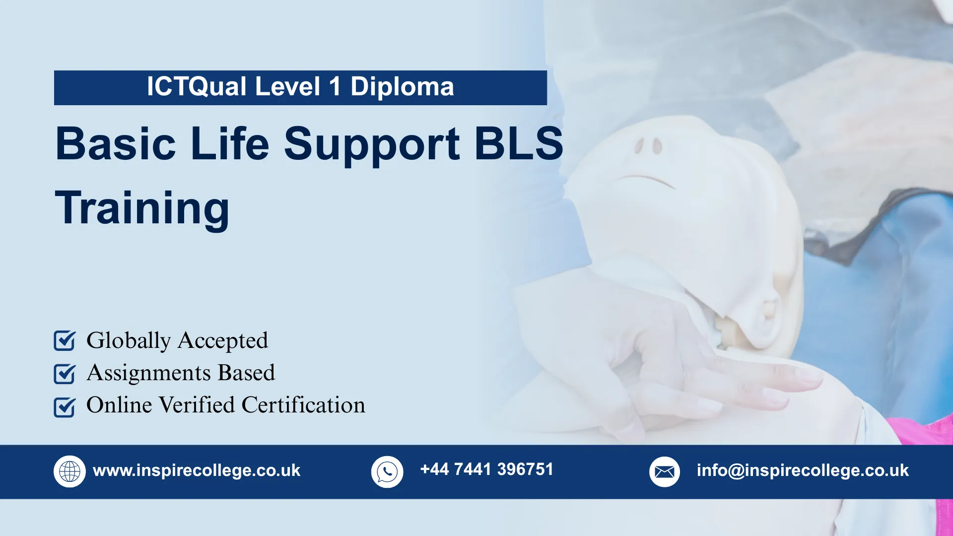 ICTQual AB Level 1 Diploma in Basic Life Support BLS Training 1 ICTQual AB Level 1 Diploma in Basic Life Support BLS Training