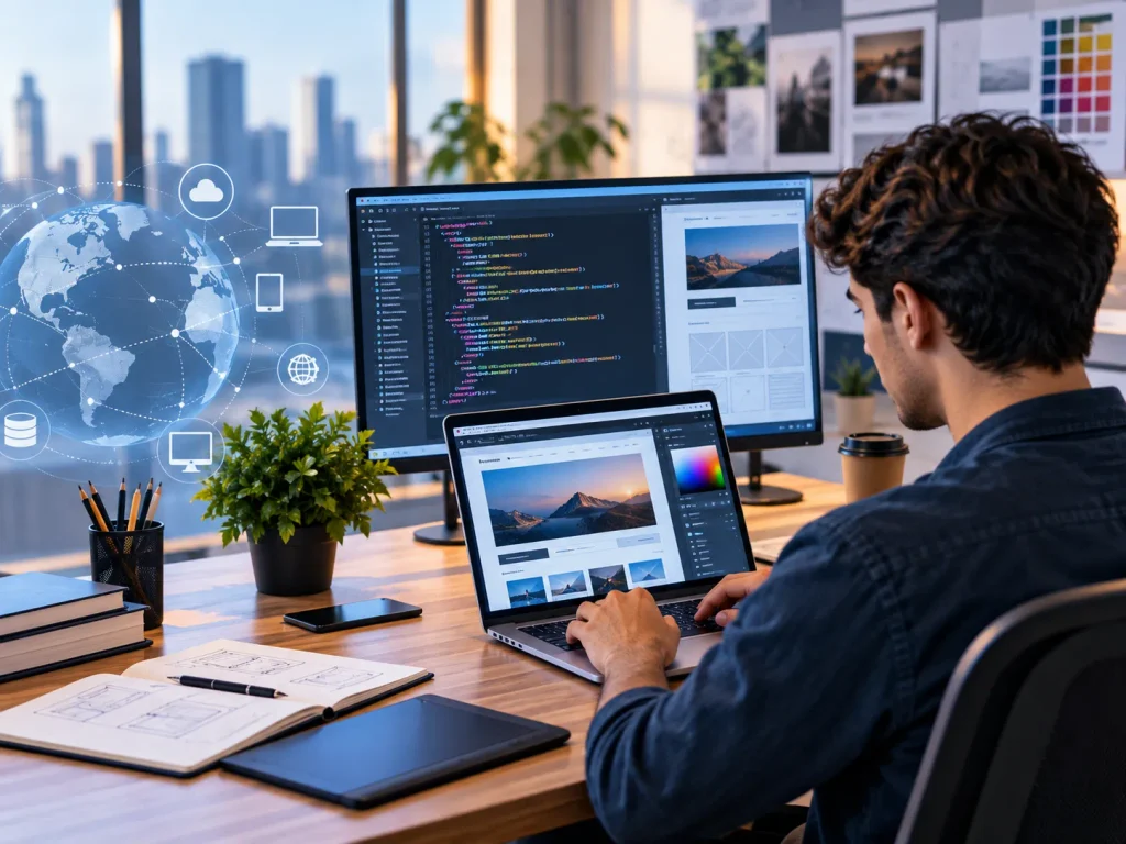 Modern Web Designer’s Creative Workspace
