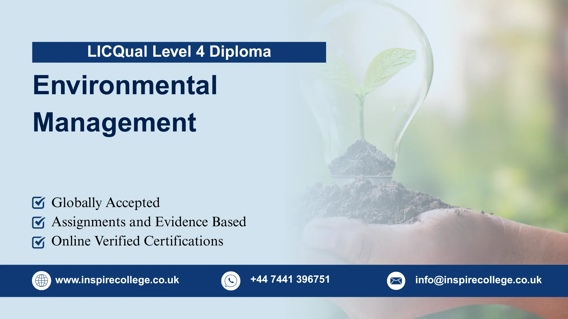 LICQual Level 4 Diploma in Environmental Management 1 LICQual Level 4 Diploma in Environmental Management