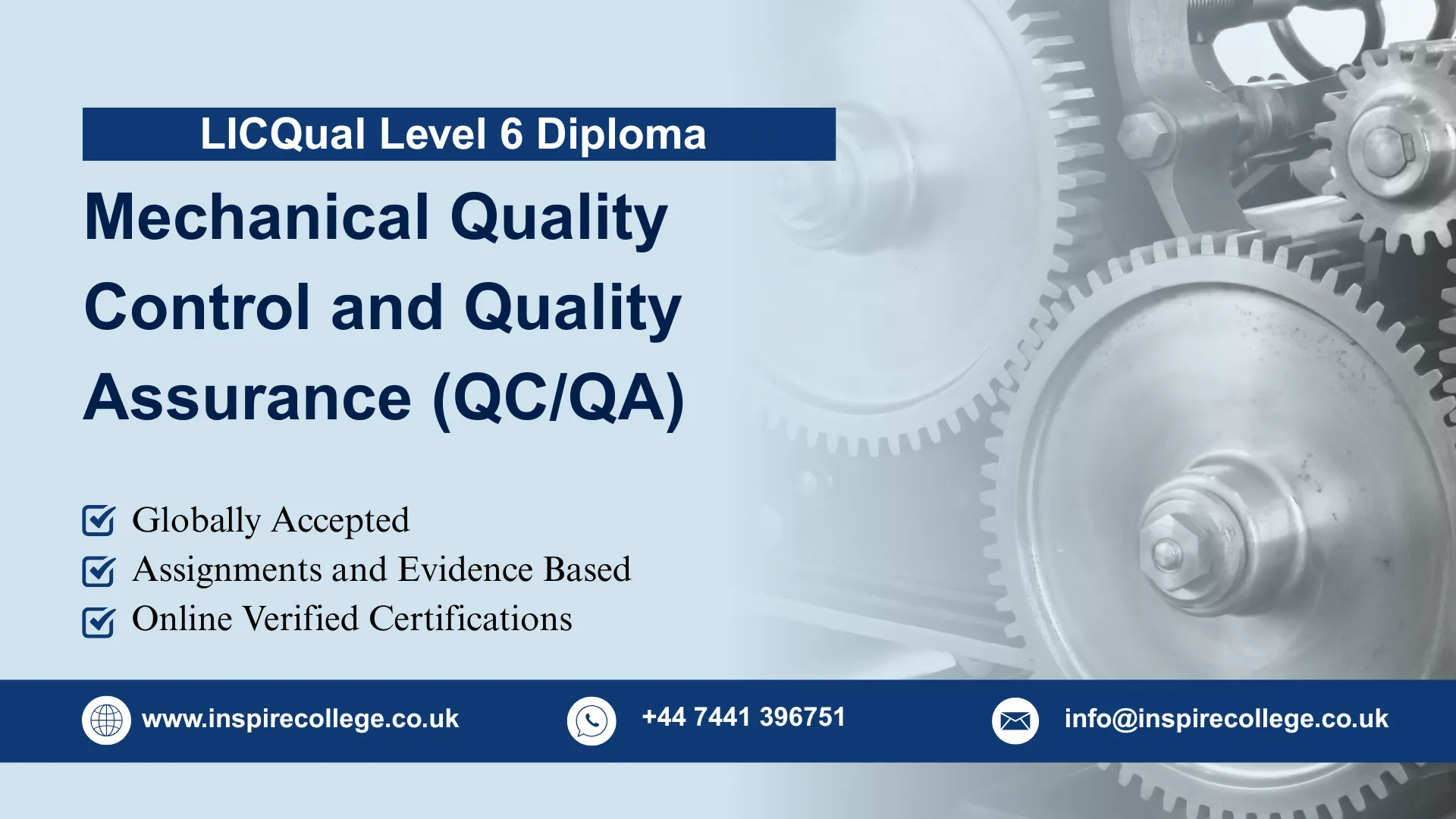 LICQual Level 6 Diploma in Mechanical Quality Control and Quality Assurance (QC/QA)