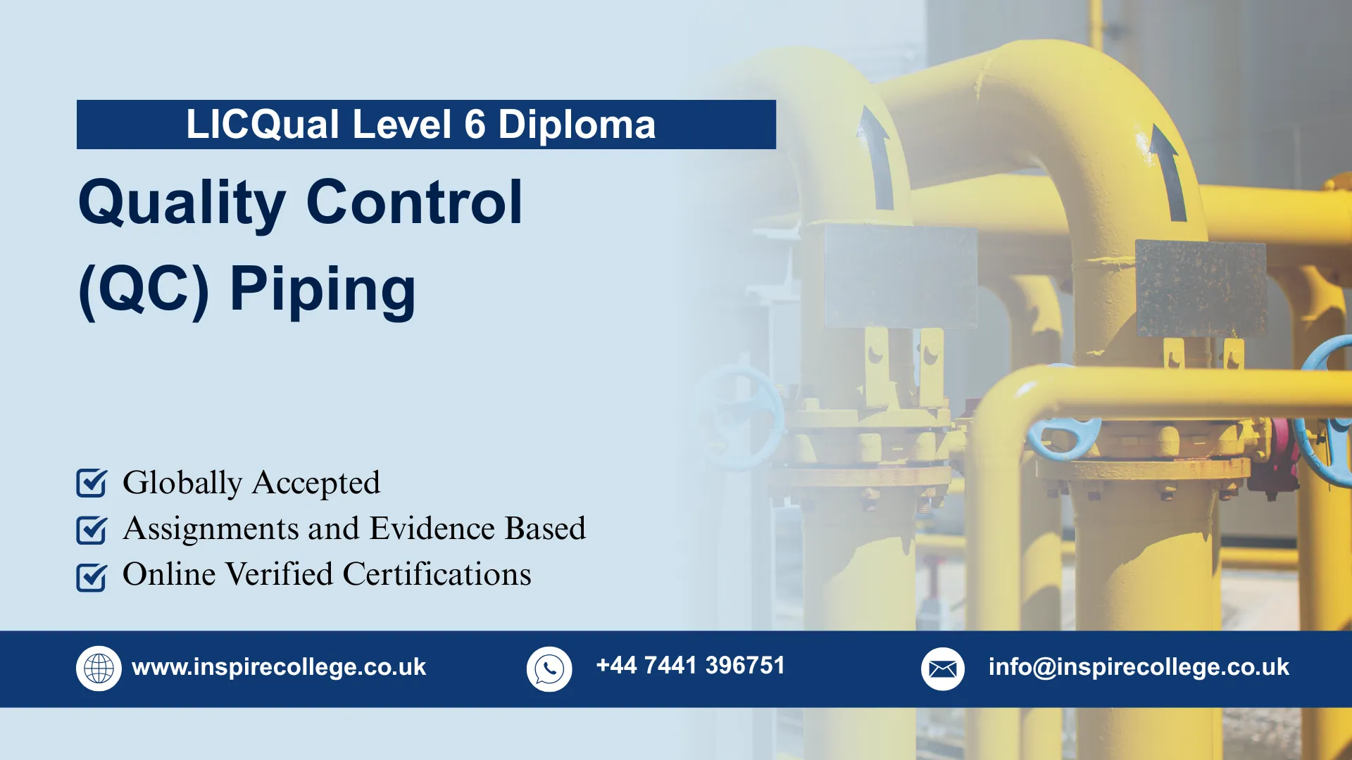 LICQual Level 6 Diploma in Quality Control (QC) Piping
