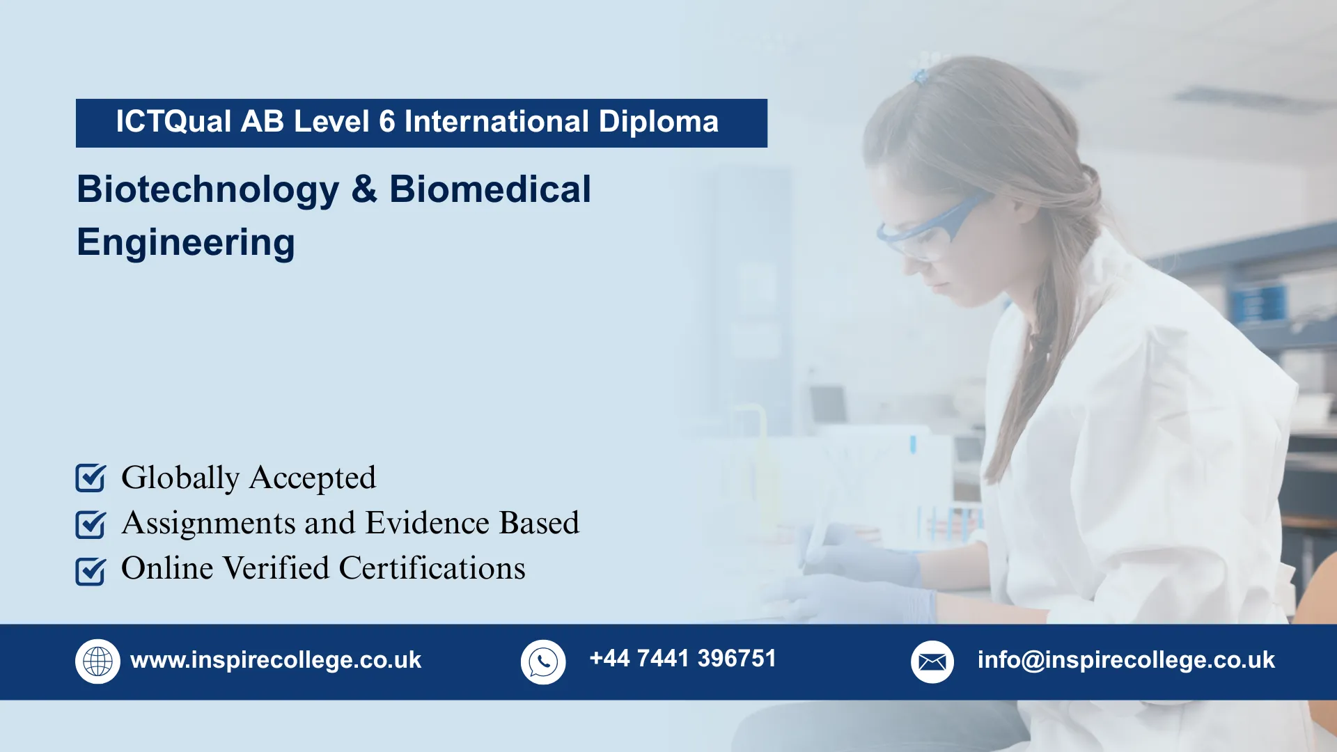 ICTQual AB Level 6 International Diploma in Biotechnology & Biomedical Engineering