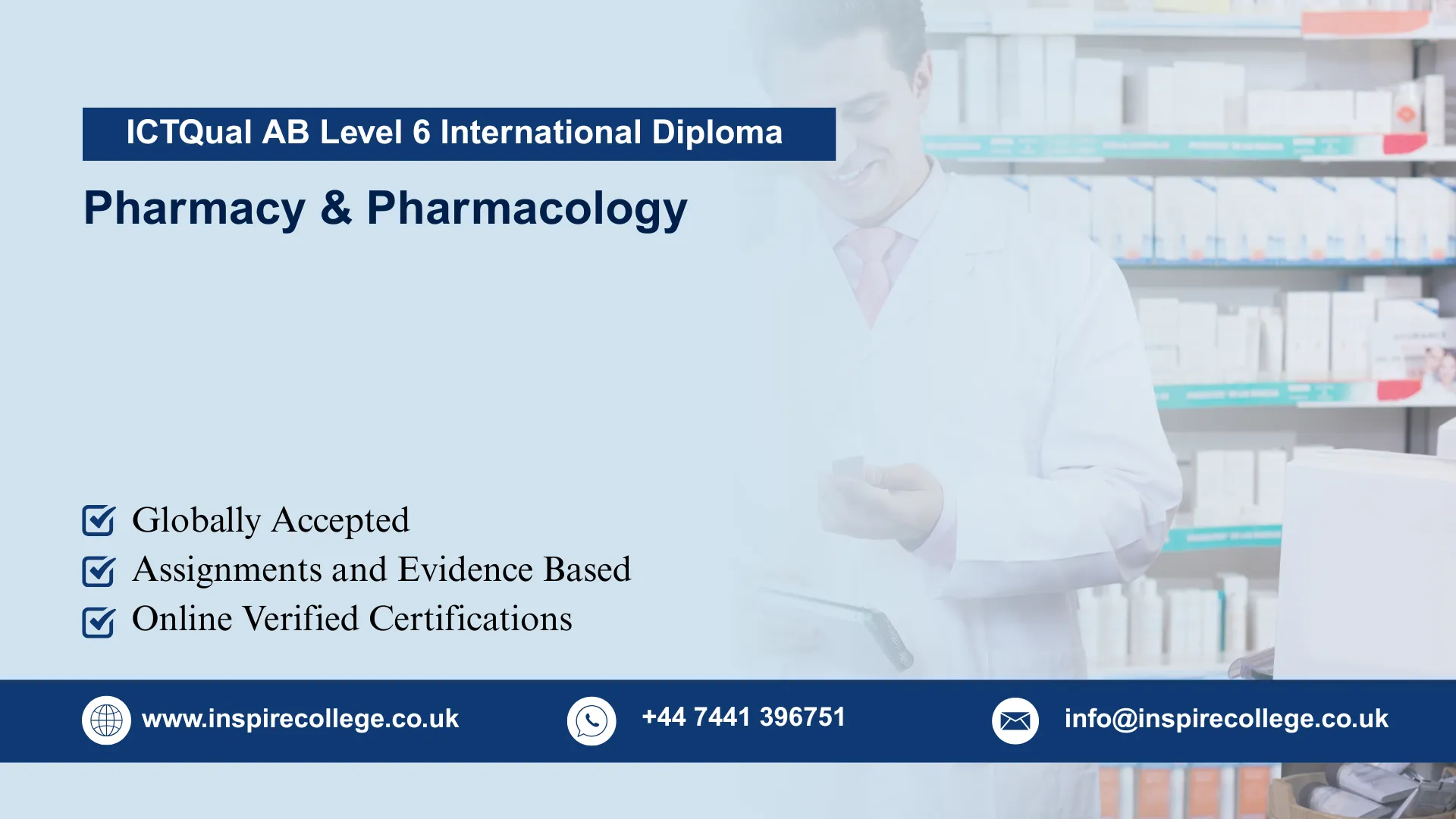 ICTQual AB Level 6 International Diploma in Pharmacy & Pharmacology