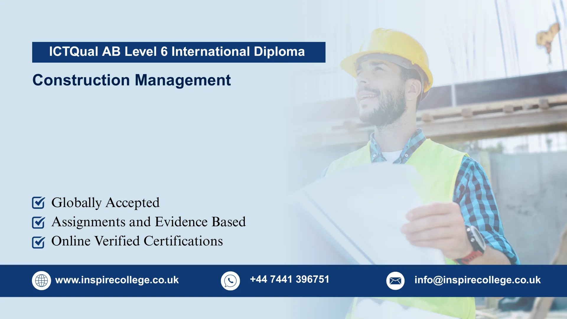 ICTQual AB Level 6 International Diploma in Construction Management