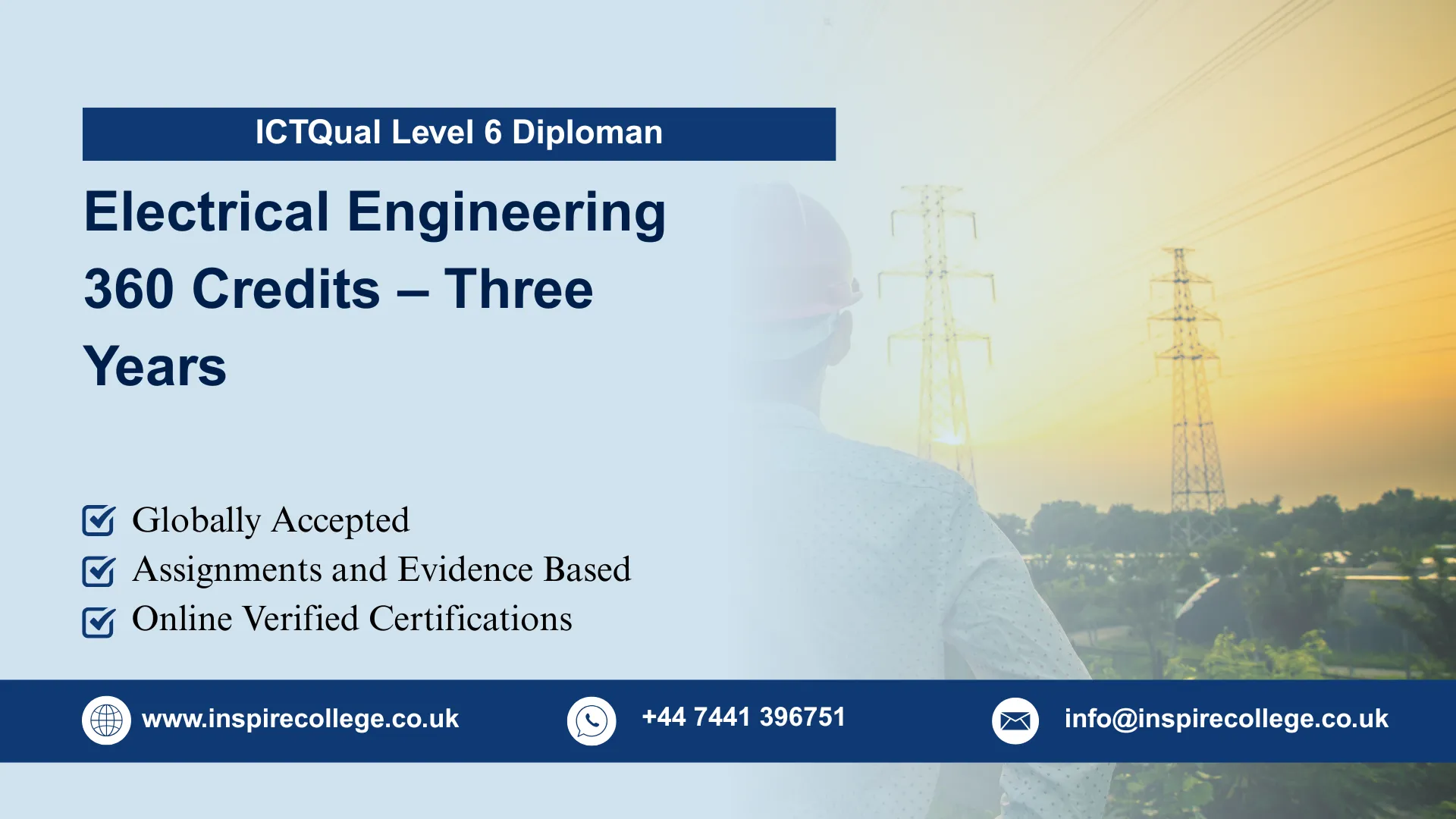 ICTQual Level 6 Diploma in Electrical Engineering 360 Credits – Three Years