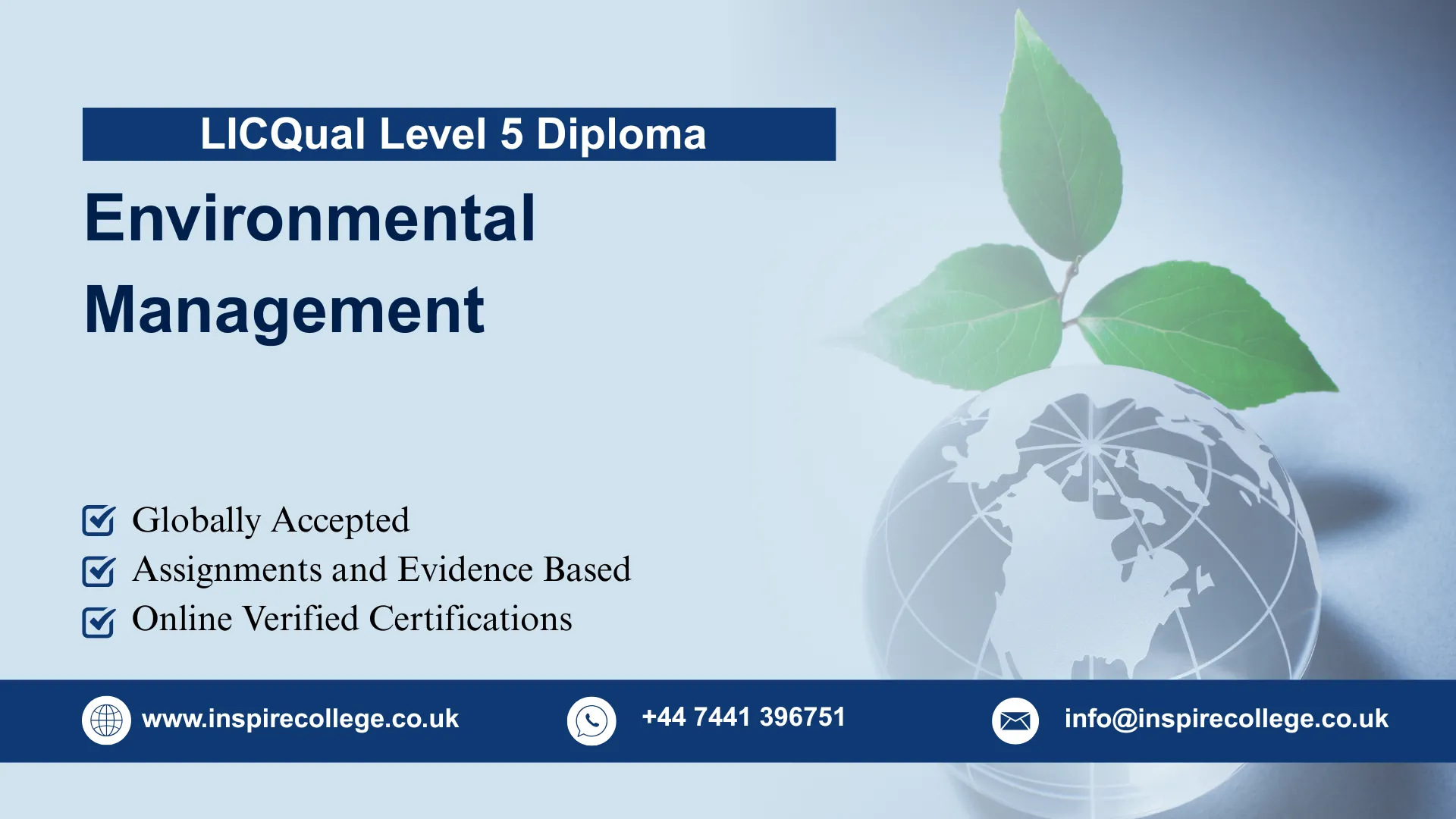 LICQual Level 5 Diploma in Environmental Management 1 LICQual Level 5 Diploma in Environmental Management