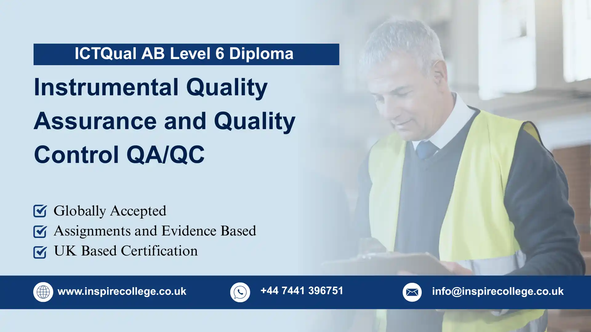 ICTQual AB Level 6 Diploma in Instrumental Quality Assurance and Quality Control QA/QC