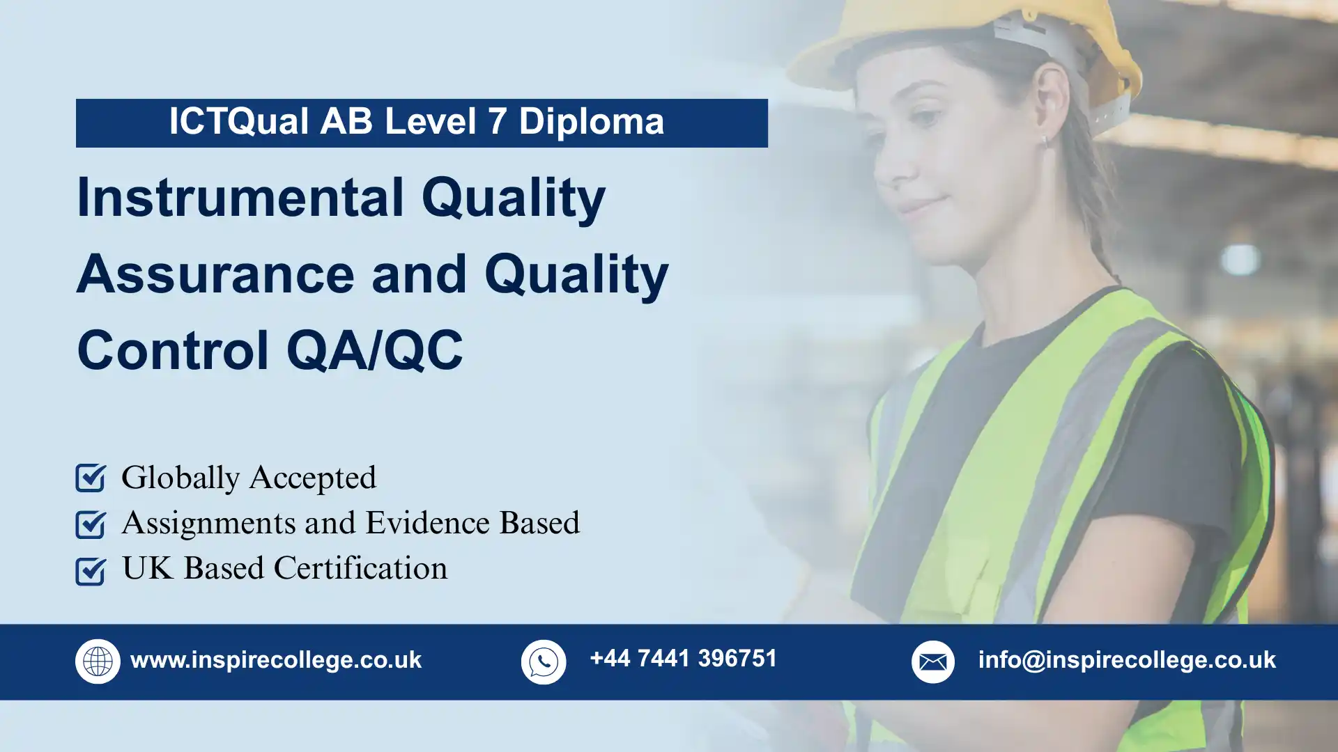 ICTQual AB Level 7 Diploma in Instrumental Quality Assurance and Quality Control QA/QC