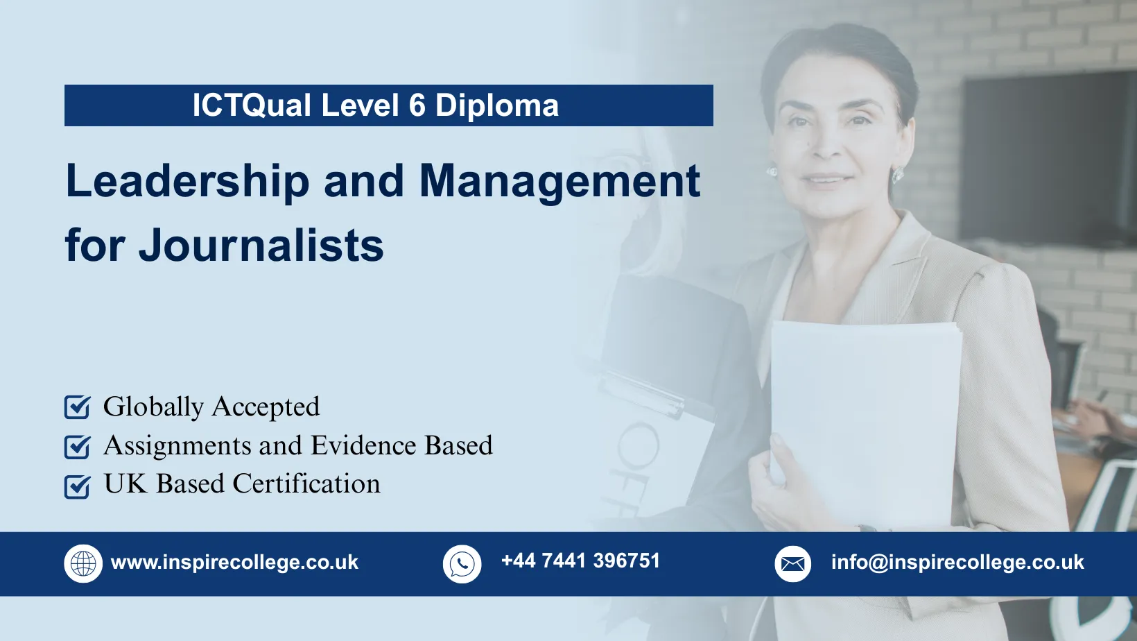 ICTQual Level 6 Diploma in Leadership and Management for Journalists