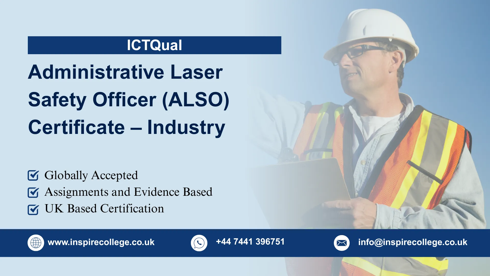 ICTQual Administrative Laser Safety Officer (ALSO) Certificate – Industry