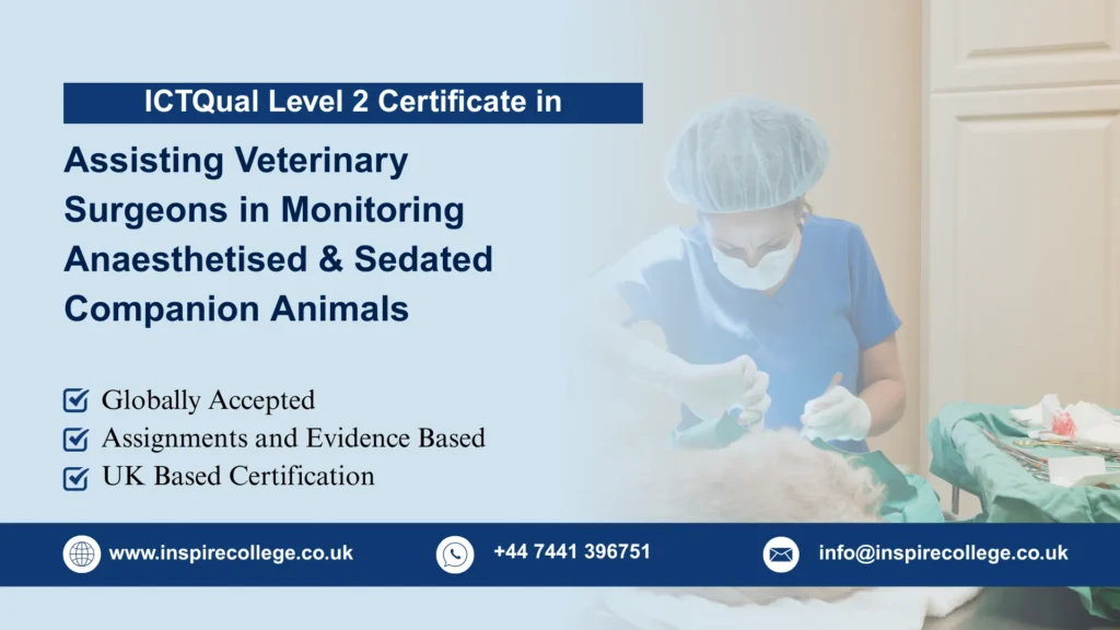 ICTQual Level 2 Certificate in Assisting Veterinary Surgeons in Monitoring Anaesthetised and Sedated Companion Animals