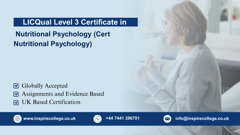 LICQual Level 3 Certificate in Nutritional Psychology (Cert Nutritional Psychology) 