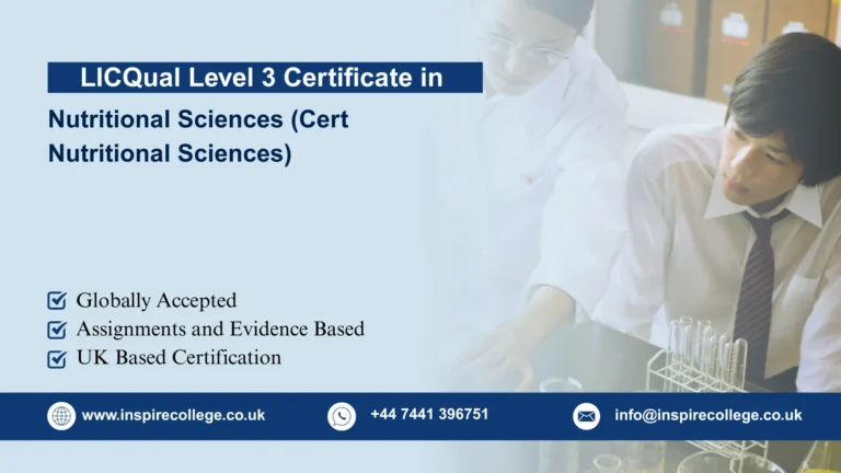 LICQual Level 3 Certificate in Nutritional Sciences (Cert Nutritional Sciences)