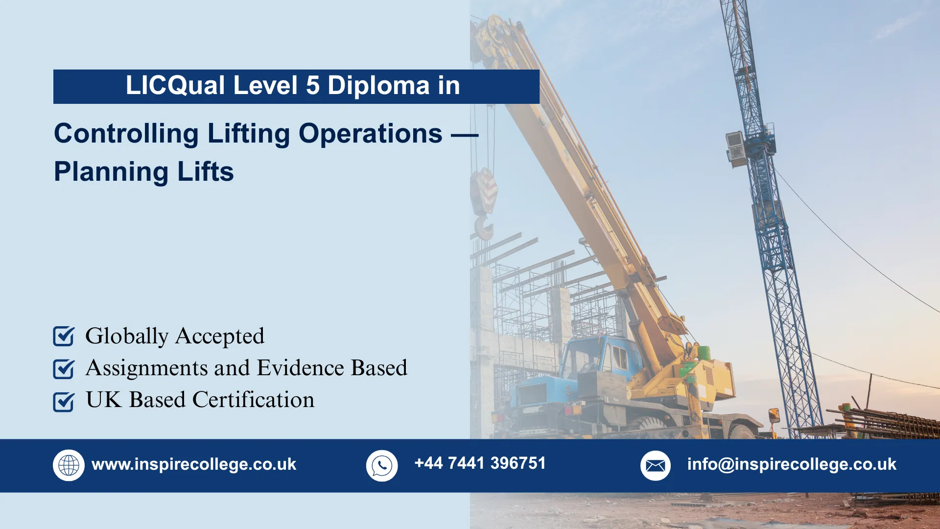 LICQual Level 5 Diploma in Controlling Lifting Operations — Planning Lifts
