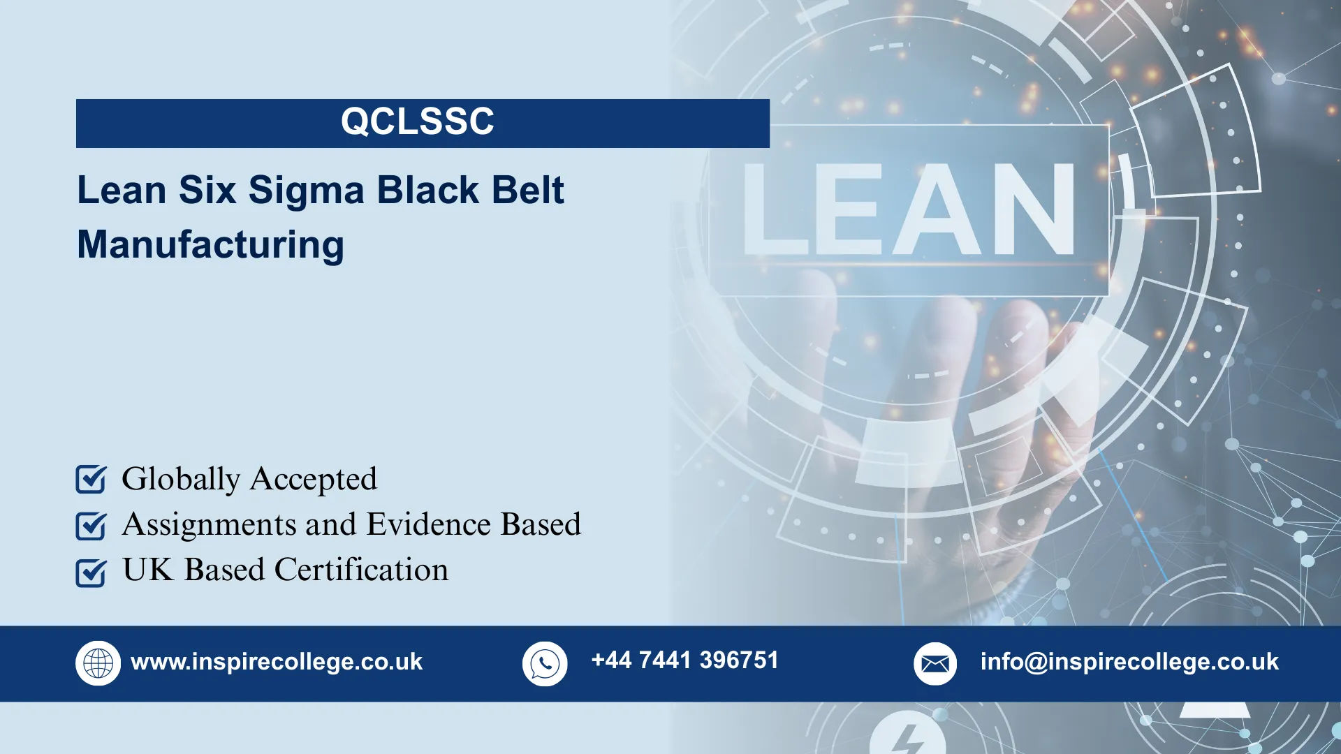 QCLSSC Lean Six Sigma Black Belt Manufacturing