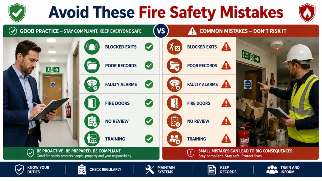 Avoid fire safety mistakes infographic