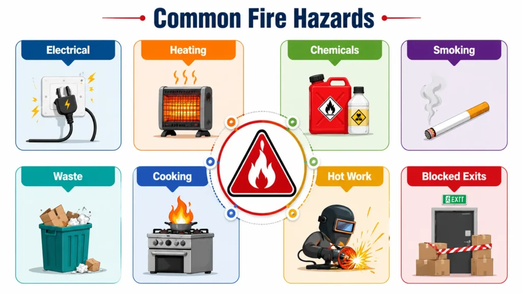 Common fire hazards infographic