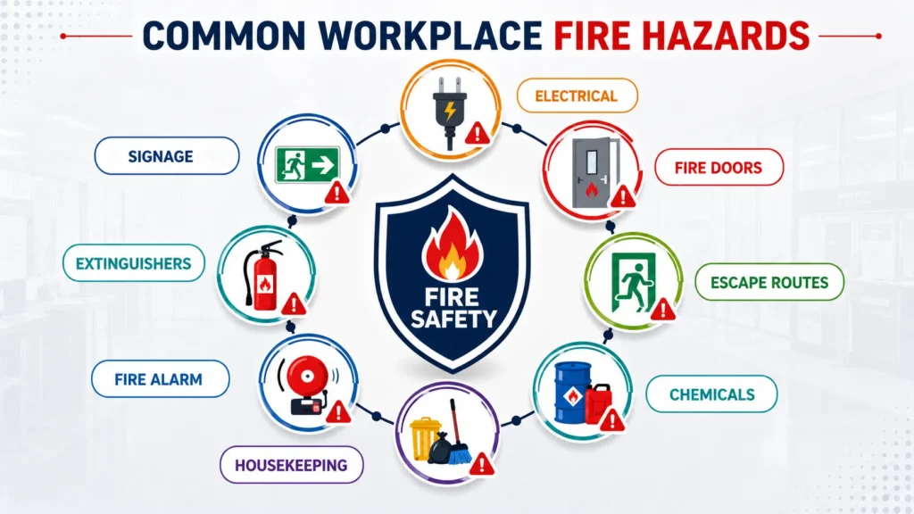 Common workplace fire hazards infographic 1
