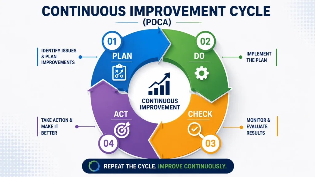 Continuous improvement cycle infographic