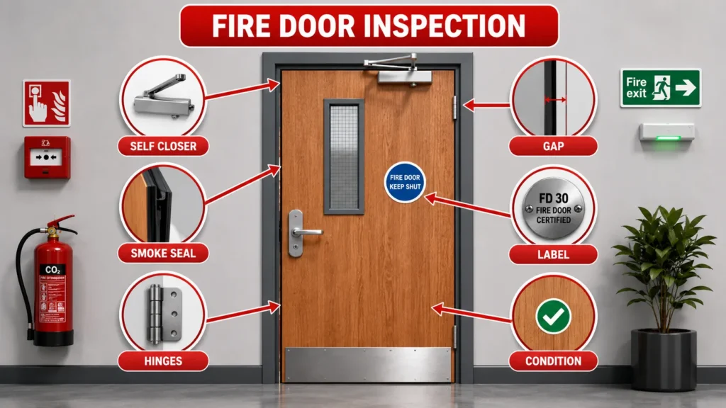 Fire door inspection checklist diagram
