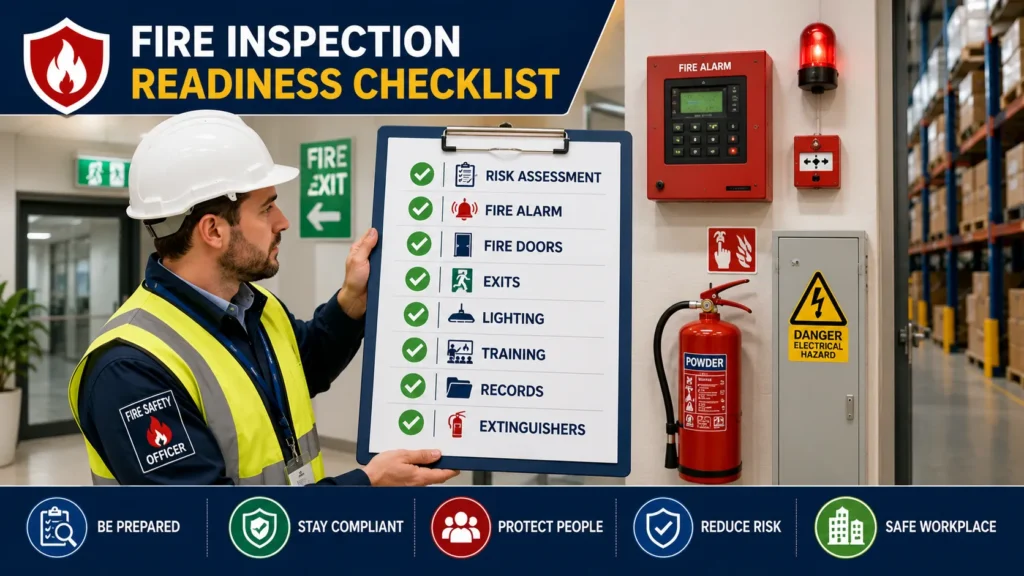 Fire inspection readiness checklist poster