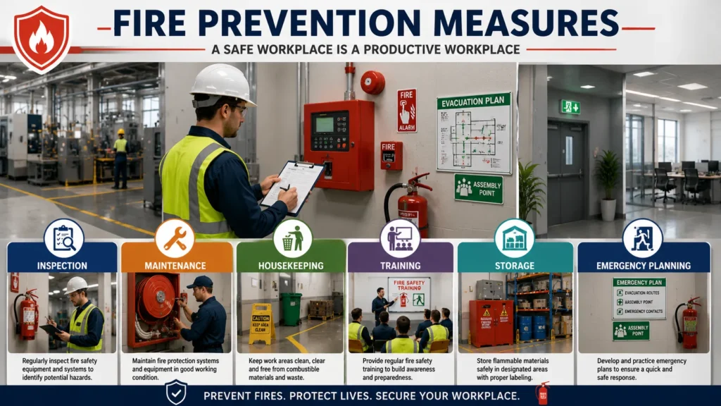 Fire prevention measures in the workplace