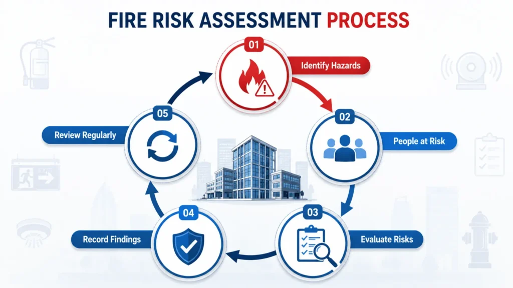 Fire risk assessment process diagram 1