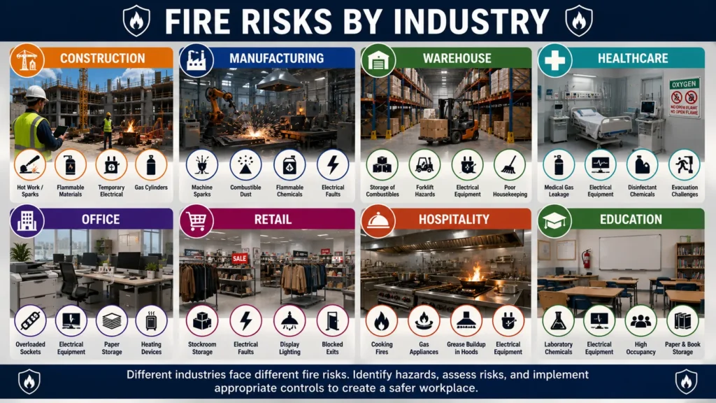 Fire risks by industry infographic