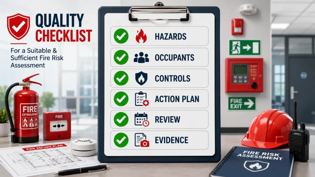 Fire safety checklist and office setup