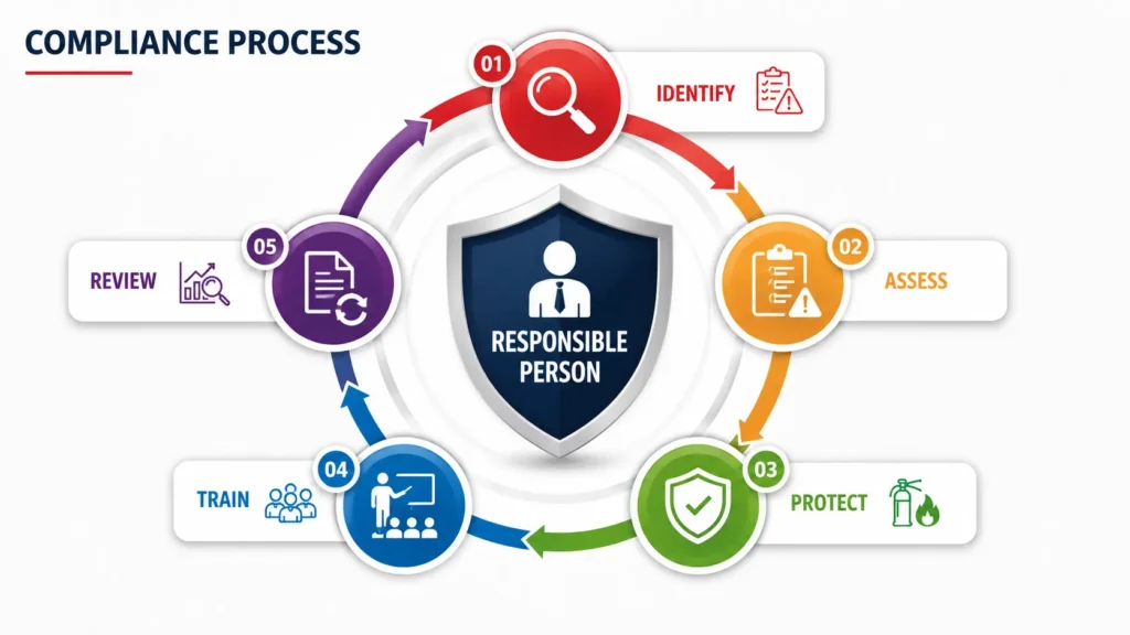 Fire safety compliance process diagram