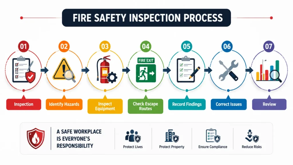 Fire safety inspection process diagram
