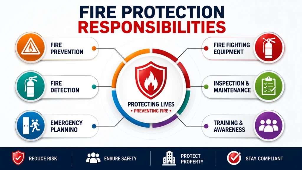 Fire safety responsibilities infographic