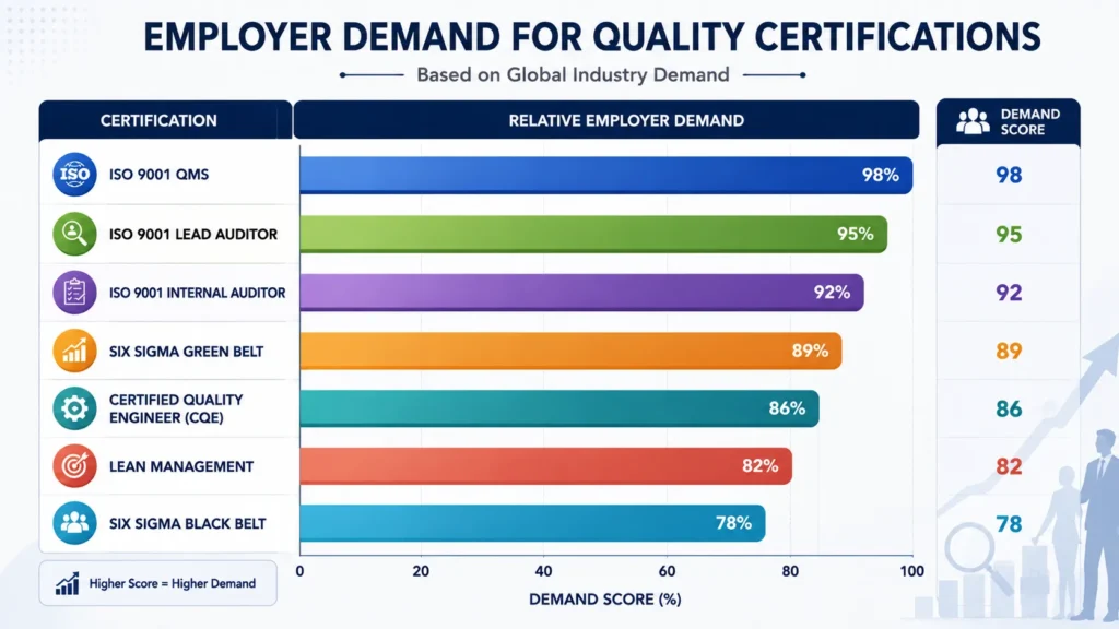 Horizontal Bar Chart – Employer Demand for Quality Certifications 1