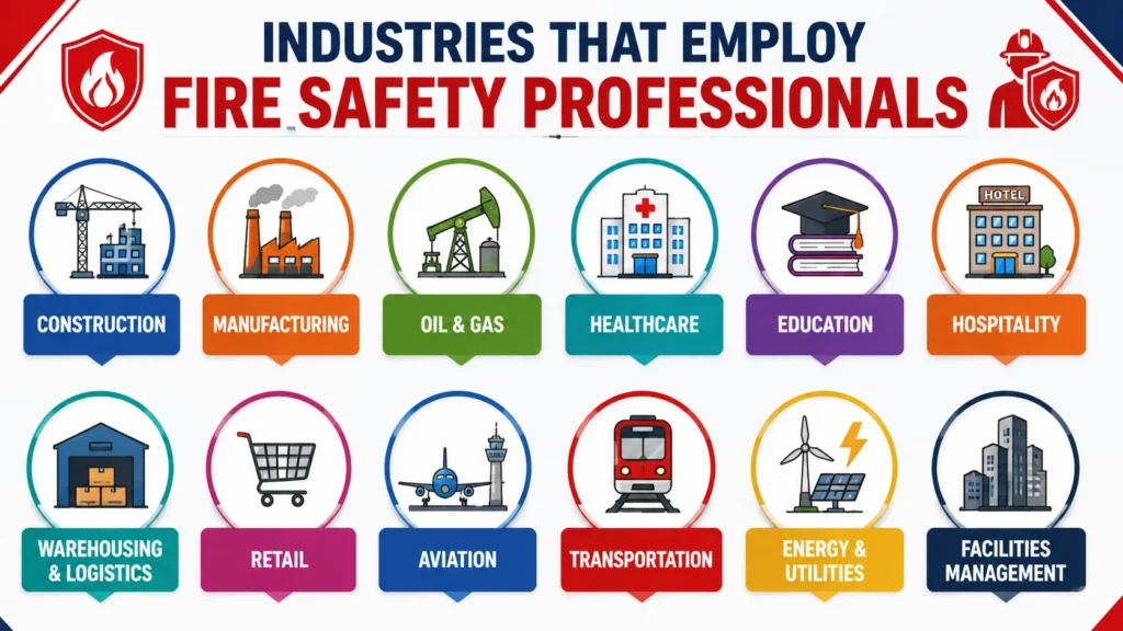 Industries employing fire safety professi