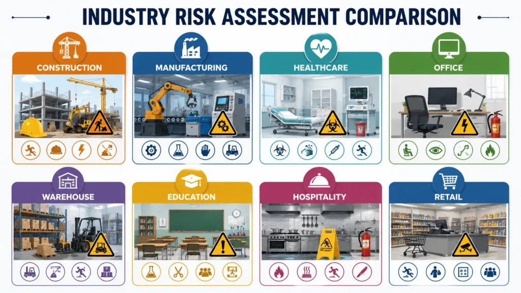 Industry risk assessment comparison infographic